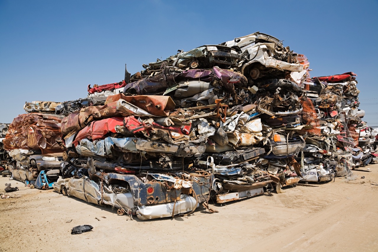 Crushed cars